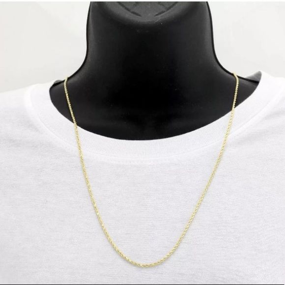 REAL 10K Gold Rope Chain 24” Diamond Cut Genuine